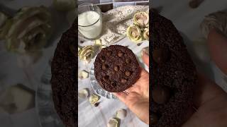 Too hot for baking🥵🍪 Do this instead Single Chocolate Cookie in an Air Fryer vegan glutenfree [upl. by Harriette378]