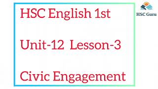 Unit 12 Lesson 3  C   Education amp Life  Civic Engagement  Hsc English 1st Seen  Hsc Guru [upl. by Kulseth]