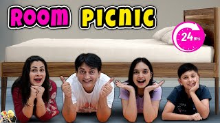 ROOM PICNIC  24 Hours in Room  Family Comedy Challenge  Aayu and Pihu Show [upl. by Illah]