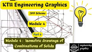 KTU Engineering Graphics Module 4 Part 6 Isometric drawings of Combination of Solids [upl. by Baum]