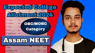 Assam NEET 2nd Round expected Cutoff  OBCMOBC category  Expected Medical College Rank wise [upl. by Felten]