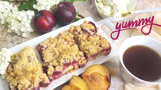 German Plum Cake  Pflaumenkuchen  Zwetschgendatschi with Streusel [upl. by Galan]