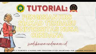 TUTORIAL PENGISIAN KRS SIAKAD TERBARU UNDANA SIADIKNONA [upl. by Annay]