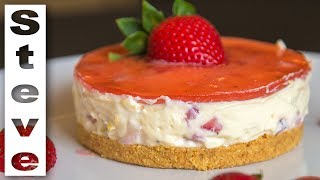 EASY STRAWBERRY CHEESECAKE  Student Meals [upl. by Methuselah884]