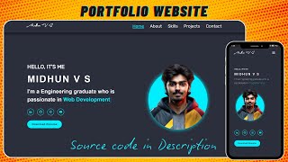 PORTFOLIO WEBSITE  Personal Website  HTML  CSS  JS  Github  Coder21 [upl. by Erdeid502]