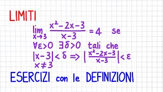 LIMITI  Esercizi con le definizioni  LM16 [upl. by Zirkle]