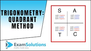 Trigonometry  Quadrant method  Examsolutions [upl. by Malina534]