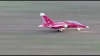 Freewing YAK130 90MM EDF JET 8S  Red Sports Version  Maiden greaser landing [upl. by Ayahsal]