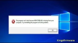 Window MSVCR100dll Error Fix File  Tested Fix MSVCR100dll Fix File Fix Dll 100 Error Windows [upl. by Emalee759]