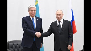 President Putin met with the Kazakh president KassymJomart Tokayev in Kazakhstan [upl. by Nanam]