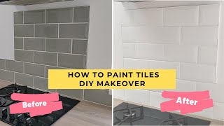 How To Paint Tiles White UK Budget Kitchen Makeover [upl. by Maje420]