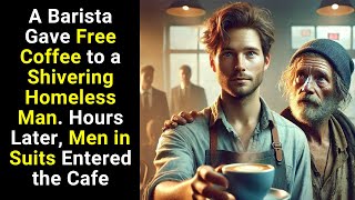 A Barista Gave Free Coffee to a Shivering Homeless Man Hours Later Men in Suits Entered the Cafe [upl. by Llehsor]