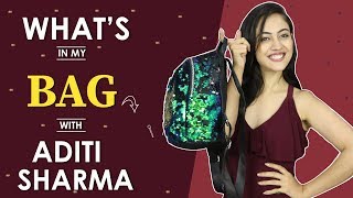 What’s In My Bag Aditi Sharma  Bag Secrets Revealed  India Forums [upl. by Anirav]