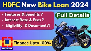 HDFC Bank Two Wheeler Loan Interest Rate  HDFC Bike Loan  Features Monthly Salary amp Documents [upl. by Asena]