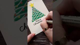 Christmas card idea  Merry Christmas card ❄️ nhuandaocalligraphy shorts christmasgift [upl. by Eenad477]