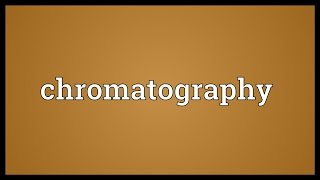 Chromatography Meaning [upl. by Zaremski]