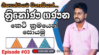 ත්‍රිකෝණ ගණන සොයමු  ශිෂ්‍යත්ව විභාගය  කෙටි ක්‍රම  eiskole [upl. by Voletta]