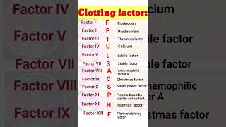 Clotting factors  Coagulation Coagulation factor  Coagulation factor learning trickcoagulation [upl. by Orelie]