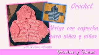 Abrigo saquito o chaqueta con capucha para bebé a crochet  Parte 2 [upl. by Ennairda72]