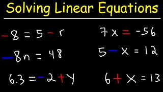 How To Solve Linear Equations In Algebra [upl. by Yenot]