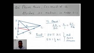 CENTROID OF TRIANGLE DIVIDES MEDIAN IN RATIO 21 [upl. by Nnylrahc]