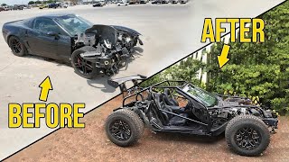 FULL BUILD  Transforming A Crashed 2001 C5 Corvette Into An OFFROAD VETTE KART [upl. by Knepper]