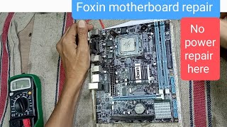 Foxin motherboard no power repair foxin motherboardrepair [upl. by Vacla]