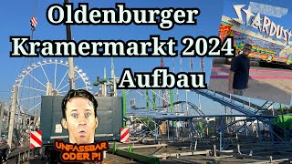 Oldenburger Kramermarkt 2024 Aufbau  Funfairblog 264 4K [upl. by Hguh628]