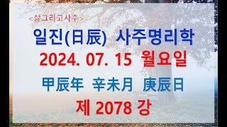 출산택일일진사주명리학제2078강2024년 07월 15일갑진년 신미월 경진일경금 미월생 경진일주 [upl. by Einnol979]