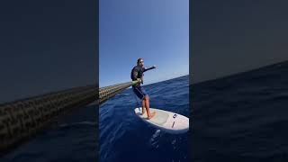 Downwind SUP Foiling in the Mediterranean  lucaschidiac w RSPro Paddle Grip amp Foil SUP Rail Saver [upl. by Spitzer]