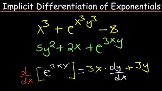 Implicit differentiation with exponentials [upl. by Kciredec]