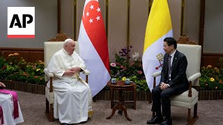 Pope meets Singapores leaders in the final leg of his Asia trip [upl. by Aihsemek]