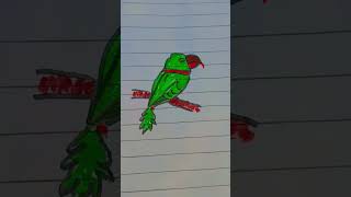 Parrot drawing Faizan Chaudhary channel [upl. by Eerdua]