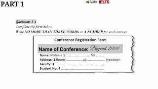 Conference Registration Form IELTS LISTENINGConference registration form ielts new listening 2024 [upl. by Beatrisa486]