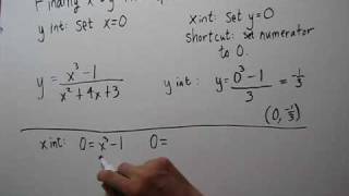 Finding the x and y Intercepts of Rational Functions [upl. by Suravaj874]