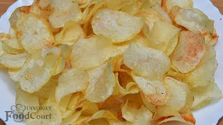 Crispy Potato Chips Recipe Homemade Potato Chips Aloo Chips [upl. by Attenol]