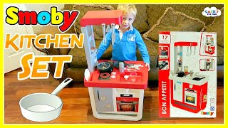 Smoby KITCHEN PLAYSET For Kids Toy Review [upl. by Akeihsat]