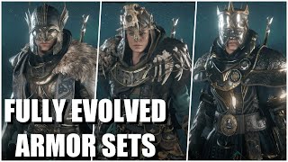 Assassins Creed Valhalla  All Fully Evolved Armor Sets [upl. by Ytinirt414]