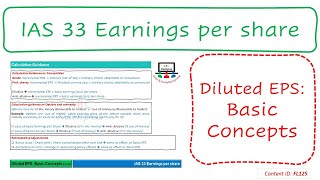 Lecture Diluted EPS Basic Concepts  IAS 33 FL125 [upl. by Nuawtna]