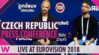 Czech Republic Press Conference — Mikolas Josef quotLie to Mequot Eurovision 2018  wiwibloggs [upl. by Kilah]