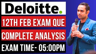 🔴Deloitte NLA 12th FEBRUARY Exam Questions Solved  Complete Analysis 🔥 [upl. by Oiraved]