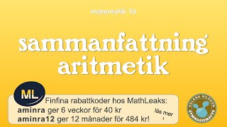 1b sammanfattning 1 aritmetik [upl. by Wareing]