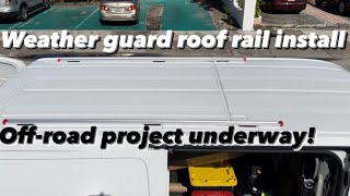 Ford Transit  Weather guard in channel roof rails install [upl. by Enitnelav]