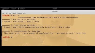 72Cryptsetup Luks Implementation Complete Tutorials Encrypt Mapping  Recovery for passphrase [upl. by Wiersma]