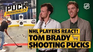 Rating Tom Bradys Hockey Shot  Puck Personality [upl. by Seuqramed]