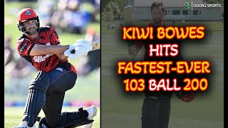 KIWI BOWES HITS FASTESTEVER 103 BALL 200  Goonj Sports [upl. by Yrtsed]