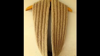 how to crochet ribbed infinity scarf [upl. by Gladys]