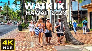 4K HDR Waikiki Narrated Walk  2023  Honolulu Oahu Hawaii [upl. by Shel914]