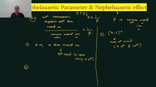 Nephelauxetic effect and Nephelauxetic parameter  RACAH parameter  NET  SET  GATE  MSc  BSc [upl. by Assyli]