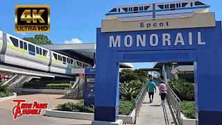 Monorail To Epcot From Ticket Transportation Center in 4K  WDW Magic Kingdom  April 2024 [upl. by Merci]